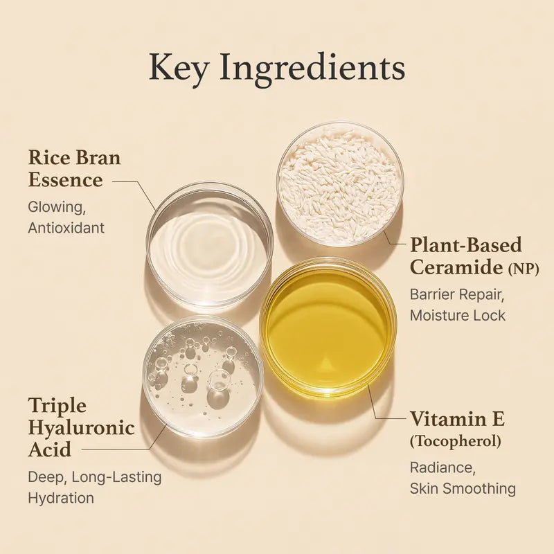 Rice Ceramide Moisturizing Cream 1.69 oz (50ml) – 41% Rice Bran Essence, Deep Hydration, Strengthens Skin Barrier, Brightening Face Moisturizer, Nourishing Vegan K-Beauty Cream for All Skin Types