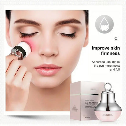 Electric Eye Cream with Caffeine & Hyaluronic Acid – Reduces Dark Circles, Firms Skin, Minimizes Fine Lines, Deeply Hydrates & Brightens, Featuring a Red Light Micro-Vibration Massage Applicator