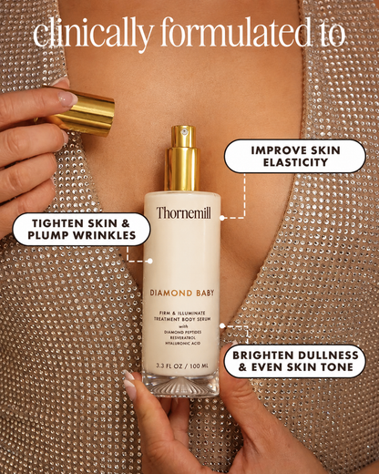 Diamond Peptide Body Serum – Brightening & Firming Body Care with Resveratrol + Hyaluronic Acid for Smooth, Radiant Skin