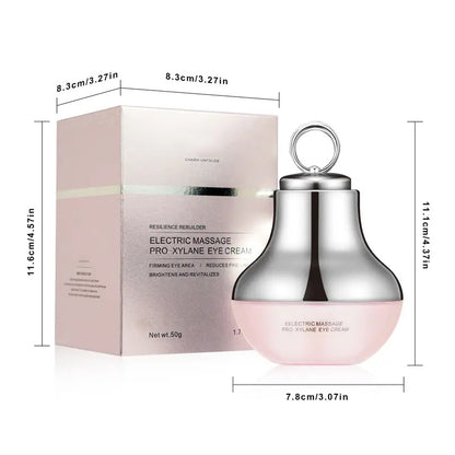 Electric Eye Cream with Caffeine & Hyaluronic Acid – Reduces Dark Circles, Firms Skin, Minimizes Fine Lines, Deeply Hydrates & Brightens, Featuring a Red Light Micro-Vibration Massage Applicator